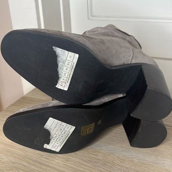 Jeffrey Campbell Laforge Suede Ankle Boots Size 8.5 Taupe Anthropologie - Picture 7 of 8